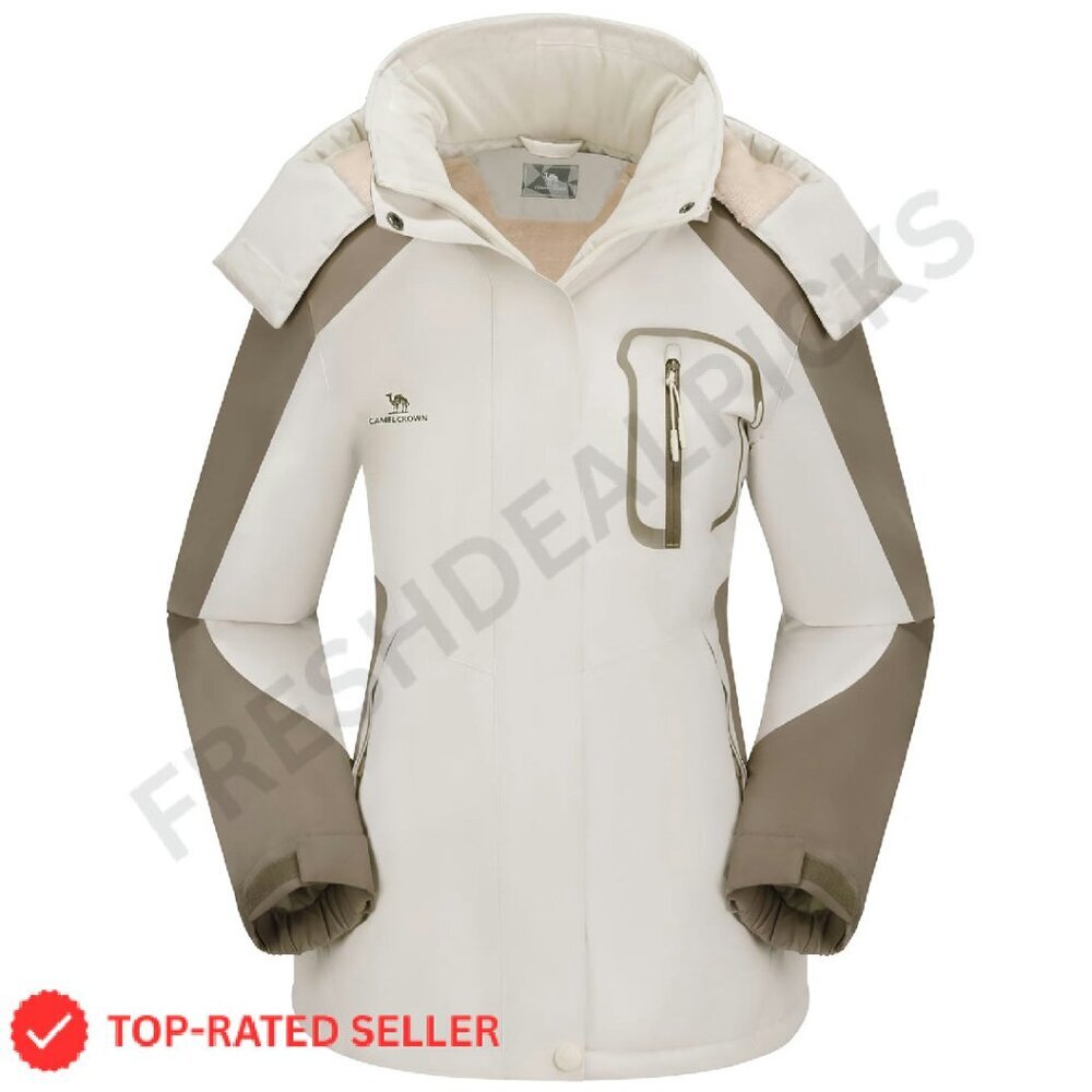 Women's Ski Jacket Waterproof Fleece Lined Snowboarding Coat Warm Winter